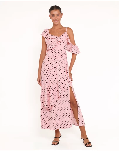 Petal & Pup - Adelina Maxi Dress - Pink Polka Dot