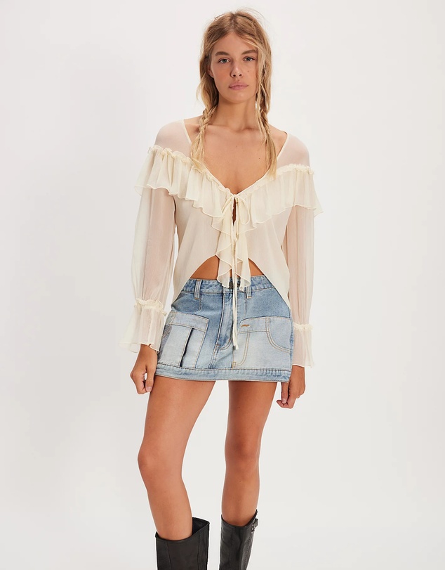 THE TALES - The Tales Reworked Denim Skirt