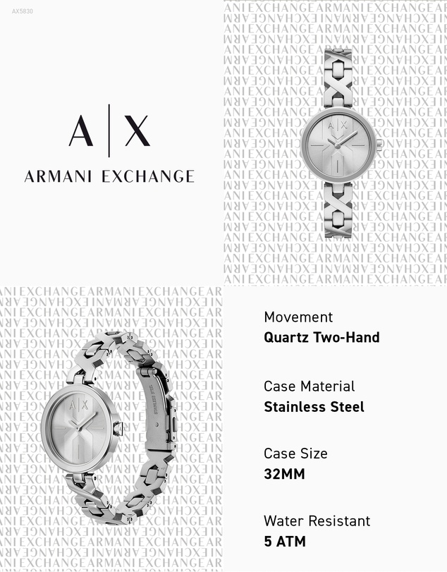 Armani Exchange - Silver Tone Analogue Watch