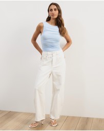 Atmos&Here - Effie Sleeveless Gathered Jersey Bodysuit