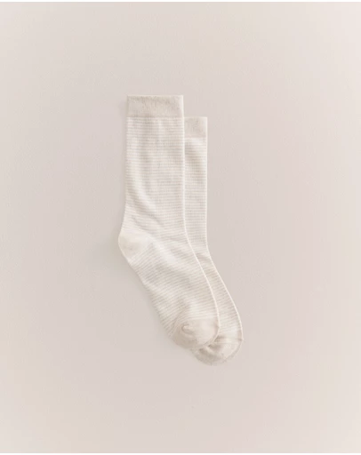 Trenery - Multi Stripe Crew Sock in Stone