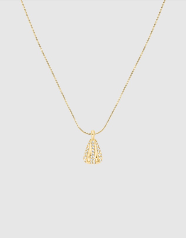 Rosefield - Pavé Striped Gold-Tone Necklace