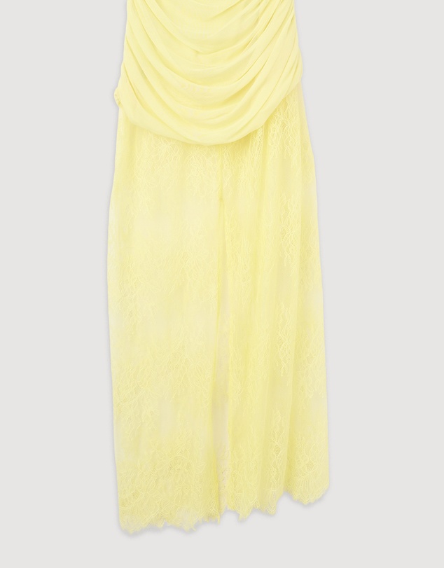 Revibe - Repaired Shona Joy Martine Lace Gathered Maxi Dress - AU 10