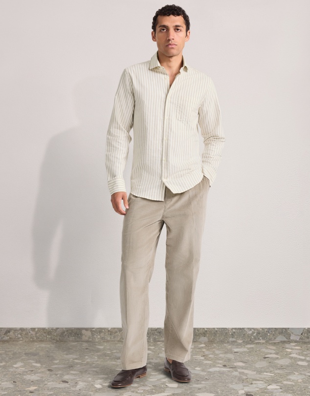 Frescobol Carioca - Emilio Cotton Till Dobby Stripe LS Shirt
