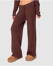 EDIKTED - Jelena Relaxed Cable Knit Pants
