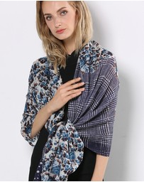 Ozwear Connection Uggs - Ugg 100% Australian Merino Wool Scarf Purplish Blue and Check