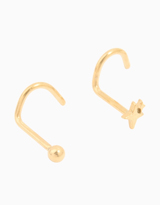 Lovisa - Surgical Steel Cubic Zirconia & Ball Front Nose Studs 3-Pack