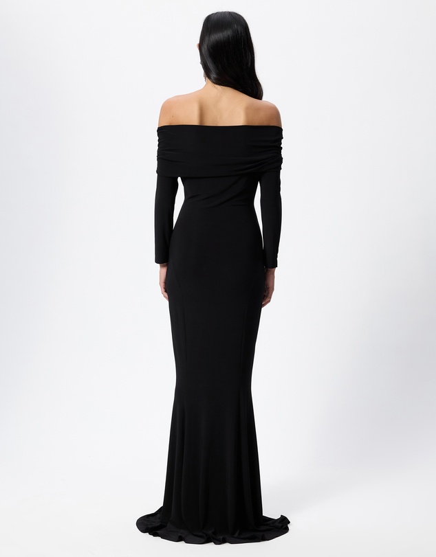 Norma Kamali - 3/4 Sleeve Cowl Neck Fishtail Gown