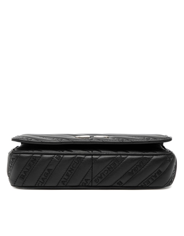Pre-Loved by Azura Reborn - Pre-Loved Embossed Leather Allover Logo BB Wallet on Chain