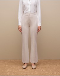 Trenery - Ponte Tailored Kick Flare Pant in Stone