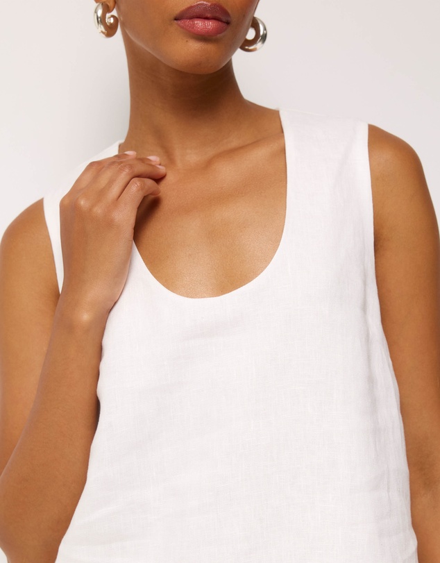 AERE - Orla Linen U-Neck Mini Dress