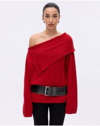 Minima Esenciales - Vireo Cotton Cashmere Blend Off Shoulder Knit Top