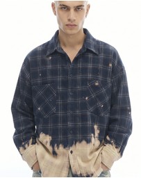 THE TALES - Bleached Check Cord Shirt
