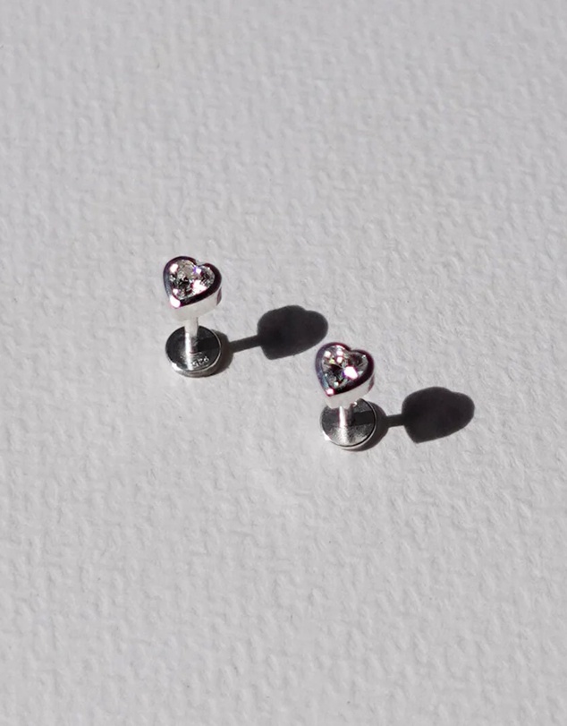 SAINT VALENTINE - True Love Flatback Studs - Silver