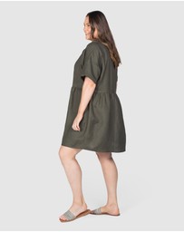Love Your Wardrobe - Liv Button Front Linen Dress
