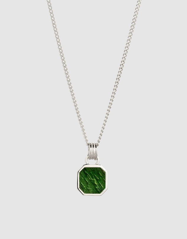 Kuzzoi - ICONIC EXCLUSIVE - Enamel Octagon Pendant Necklace in 925 Silver