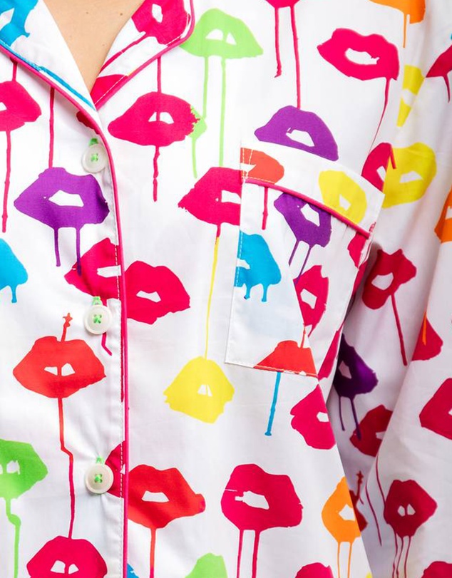 Sant And Abel - Women's Drawbertson Drippy Lips Long PJ Set