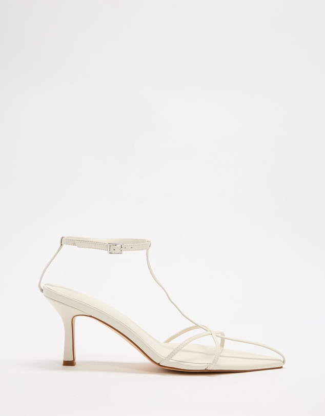 AERE - Leather Point Toe Strappy Heels