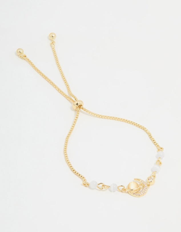 Lovisa - Gold Plated Cubic Zirconia Quartz Celestial Toggle Bracelet