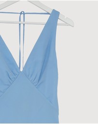 Revibe - Repaired Shona Joy Korine Plunged Maxi Dress - AU 8