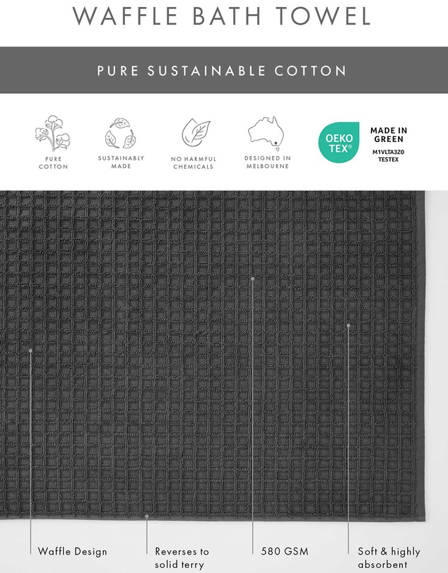 Aura Home - Waffle Bath Towel Set