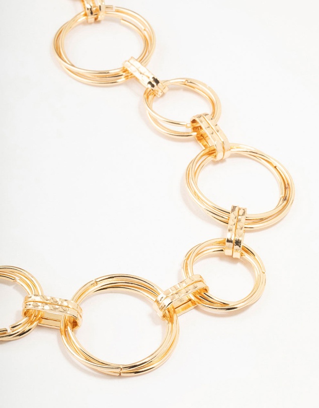 Lovisa - Large Gold Mixed Circle Link Belt
