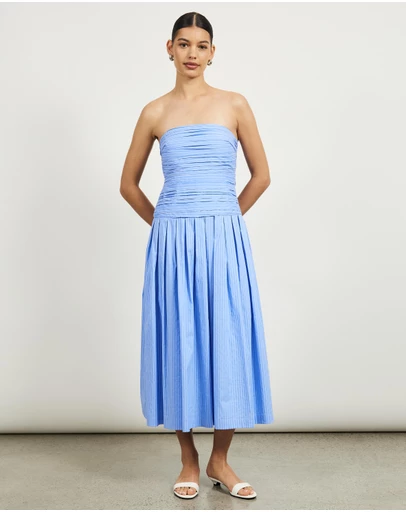 Minima Esenciales - Camille Gathered Strapless Maxi Dress