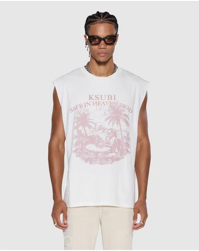 Ksubi - Paradiso Cut Off Tee Vintage White