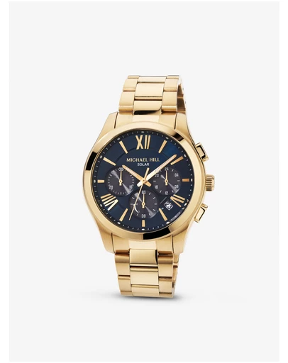 Michael Hill - Men's Solar Chronograph Watch in Gold Tone Stainless Steel
