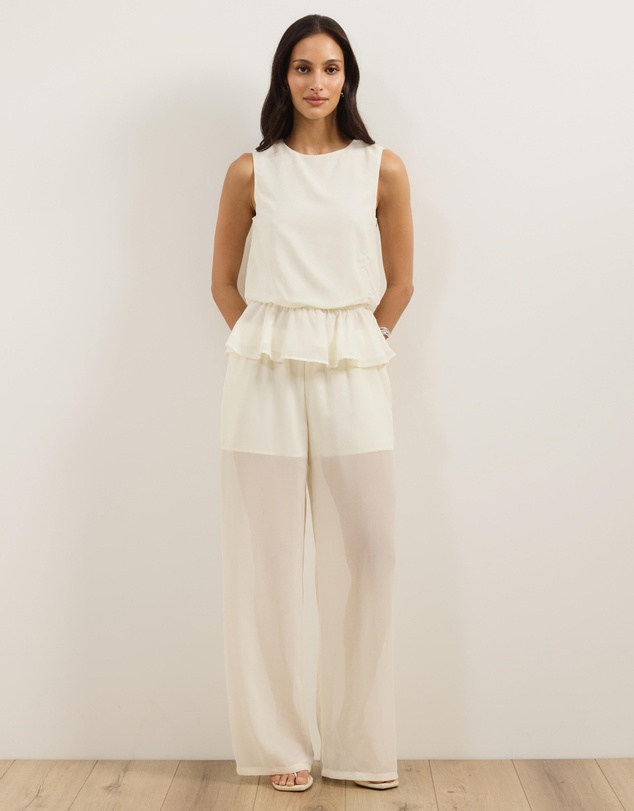 Atmos&Here - Jamie Chiffon Gathered Sleeveless Top