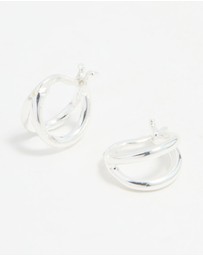 Lovisa - Sterling Silver Chubby Double Hoop Earrings