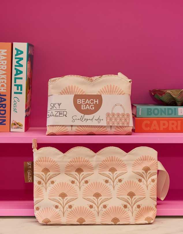 Sky Gazer - Scalloped Edge Wet Bag- Rosebud Cream