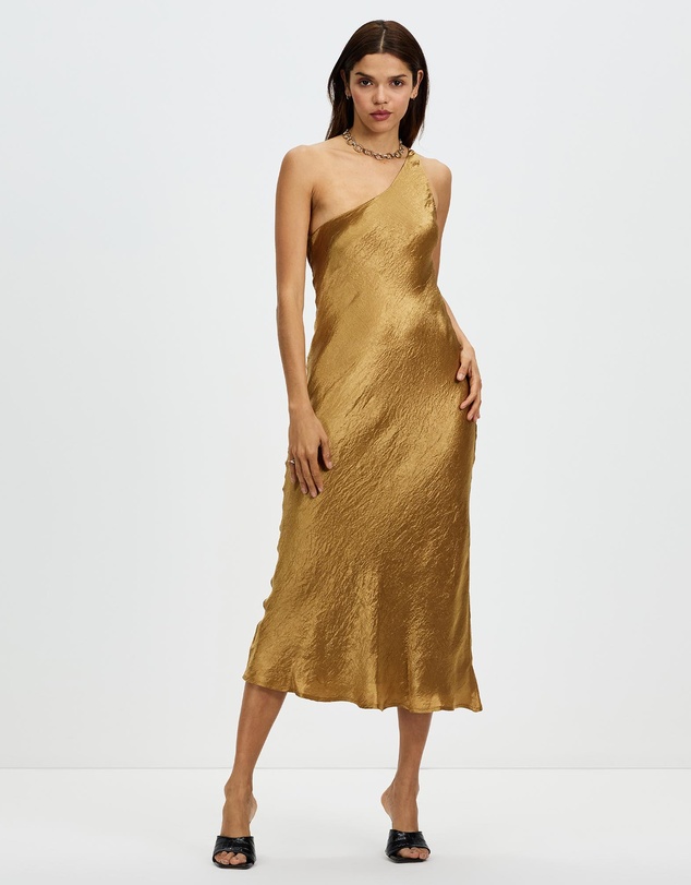 Third Form - Running Water Bias One Shoulder Dress