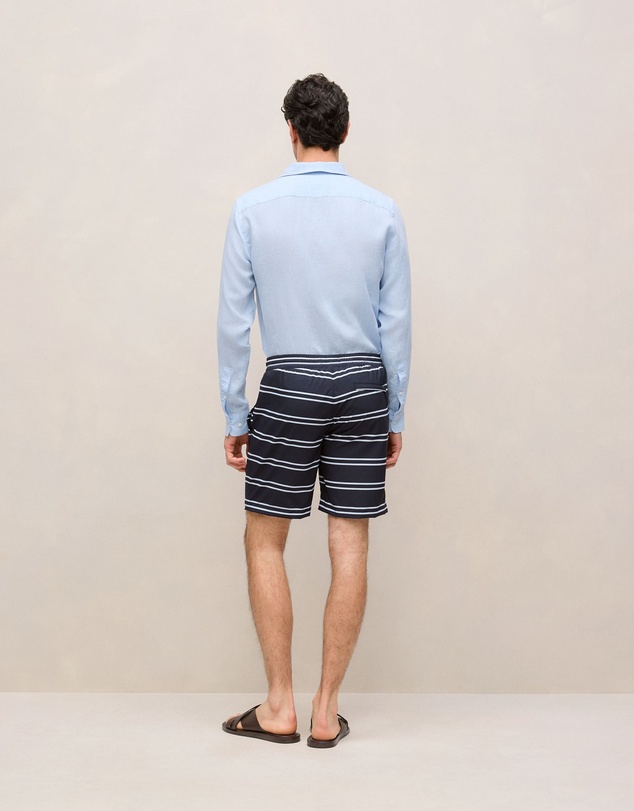 Trenery - Double Stripe Swim Short in Navy