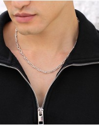Kuzzoi - ICONIC EXCLUSIVE - Necklace Link Chain Oval Basic Fine in 925 Sterling Silver
