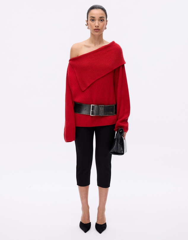 Minima Esenciales - Vireo Cotton Cashmere Blend Off Shoulder Knit Top