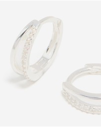 Lovisa - Sterling Silver Cubic Zirconia Double Hoop Earrings
