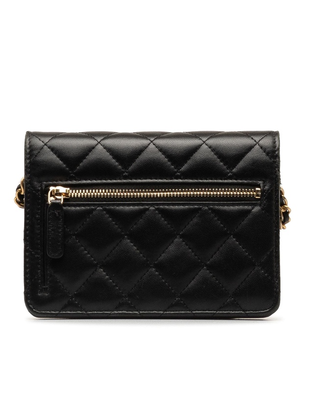 Pre-Loved by Azura Reborn - Pre-Loved chanel Quilted Leather Wallet-on-Chain with Chain Strap