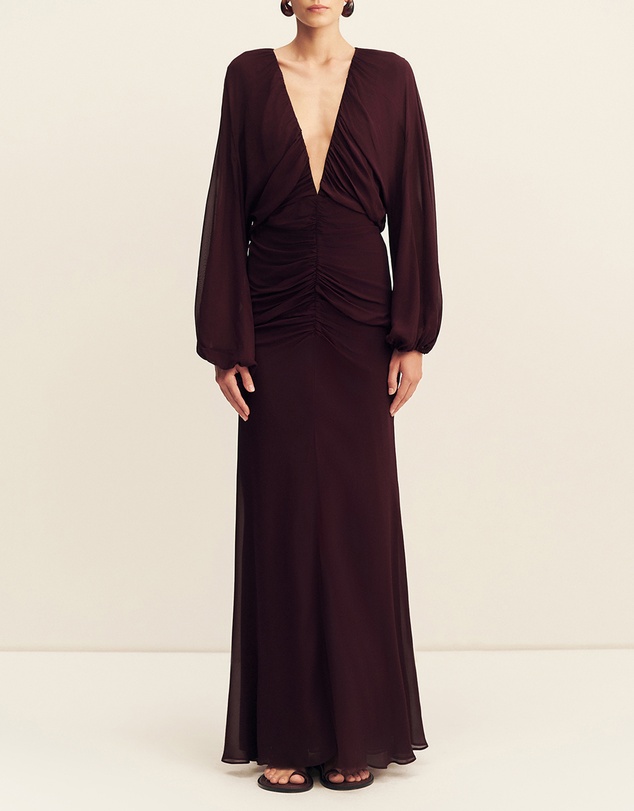 Shona Joy - Amina Low Plunged Maxi Dress