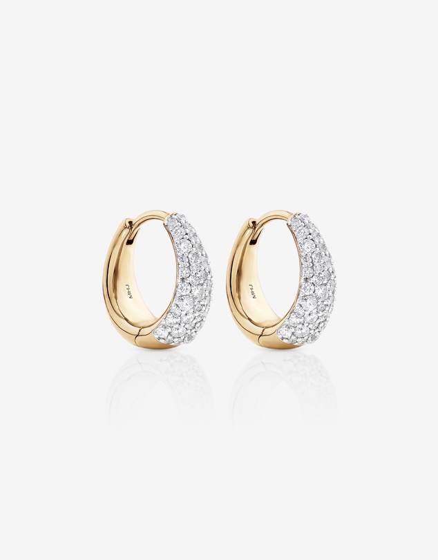 Michael Hill - Stardust Hoops with .72TW of Diamonds in 10kt Yellow Gold and Rhodium