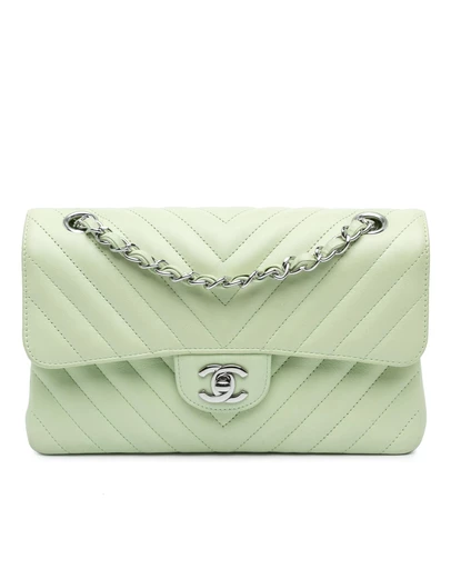 Pre-Loved by Azura Reborn - Pre-Loved Small Classic Chevron Lambskin Double Flap