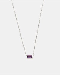 Kirstin Ash - Baguette Birthstone Necklace February Amethyst