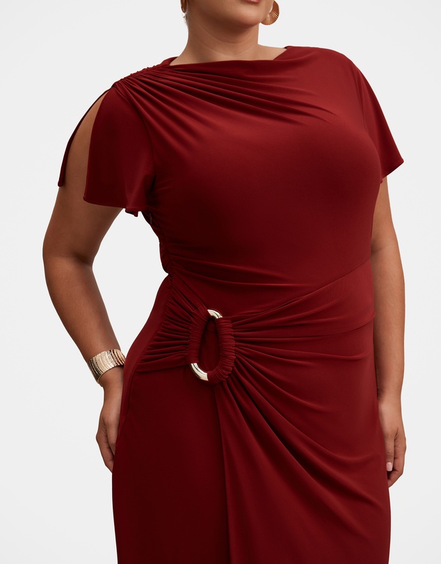 Forever New Curve - Fiora Curve Short Sleeves Hardwear Midi Dress