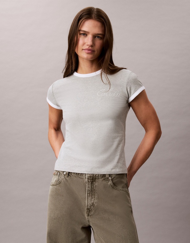 Calvin Klein Jeans - Slim Varsity Logo Ringer Tee