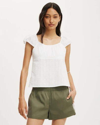 Cotton On - Tie Back Babydoll Top
