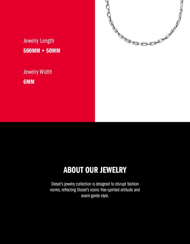 Diesel - Metamorph Silver Tone Necklace