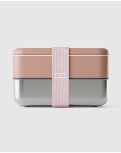 Monbento - Monbento Mb Sense Original The Two-Tier Metal Food Container Sense Original - Pink Moka