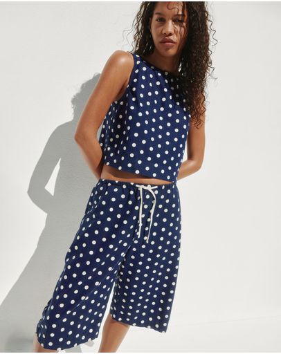 Navy Polka Dot