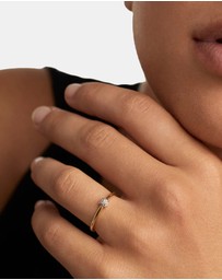 PDPAOLA - Diamonds and Gold Dona Solitary Ring