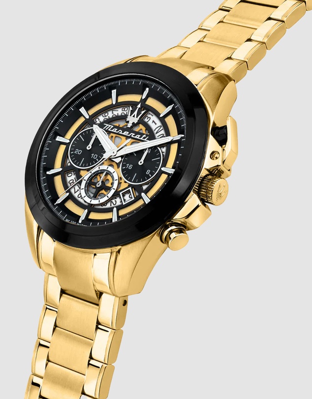 Maserati - Maserati Traguardo 45mm Chronograph Gold Stainless Steel Watch